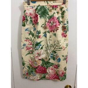Vintage 100% Cotton Floral Skirt Size 8 Women Handmade